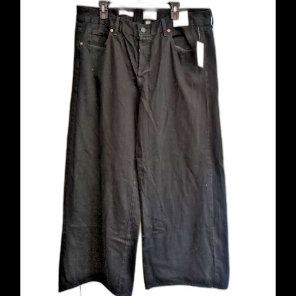Universal Thread 12 Mid Rise Relaxed Super Wide-Leg Jeans Black Women's - Picture 1 of 7